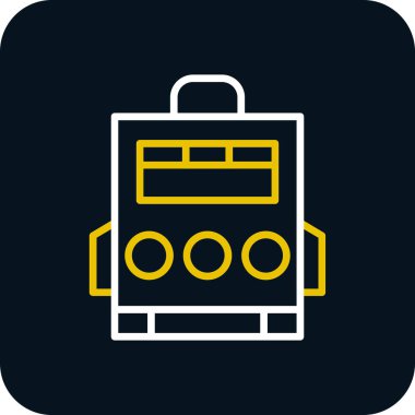 sırt çantası simgesi, grafik tasarımı, vektör illüstrasyonu 