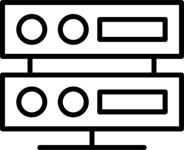 Basit sunucu simgesi, vektör illüstrasyonu