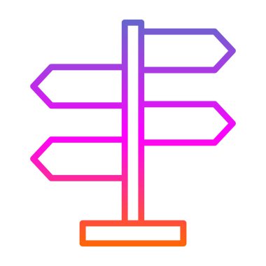 Yön, işaret direği simgesi. Basit vektör illüstrasyonu