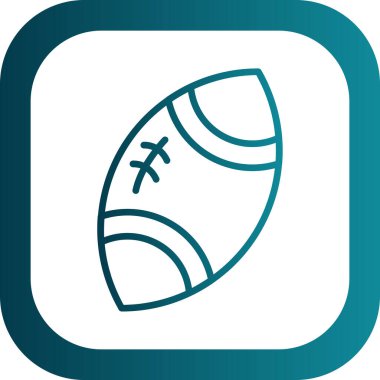 Düz stil rugby topu simgesi