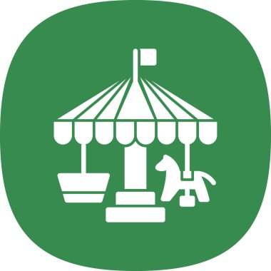 Lunapark atlıkarıncası, web basit illüstrasyon