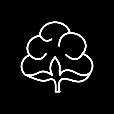 Pamuk çiçek simgesinin vektör illüstrasyonu 