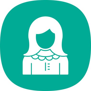 kız düz simgesi, vektör illüstrasyonu