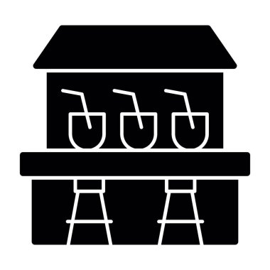 Kafe ikonu basit vektörü. Kahve dükkanı.