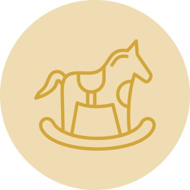 Sallanan at oyuncağı simgesi, vektör illüstrasyonu