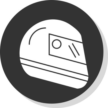 Kask simgesi basit tasarım illüstrasyonu 