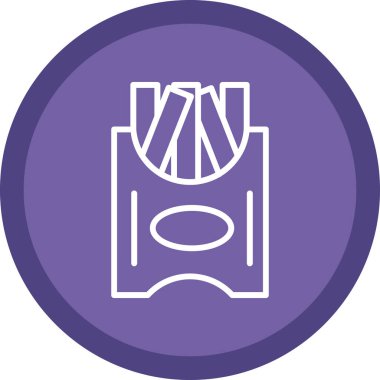 Patates kızartması renkli simge, vektör çizimi basit tasarım