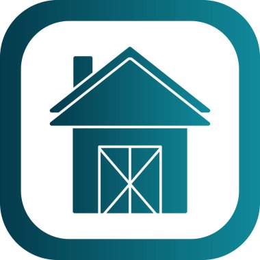 Ahır renkli simge vektör illüstrasyonu basit tasarım