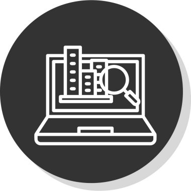 Grafik grafikli dizüstü bilgisayar. Basit resimleme