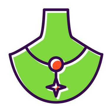 Kolye mücevher simgesinin vektör çizimi 