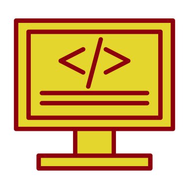 Kod işareti. Kodlama simgesi. vektör illüstrasyonu