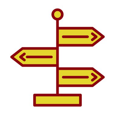Yön, işaret direği simgesi. Basit vektör illüstrasyonu
