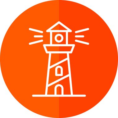 deniz feneri web simgesi, vektör illüstrasyonu 