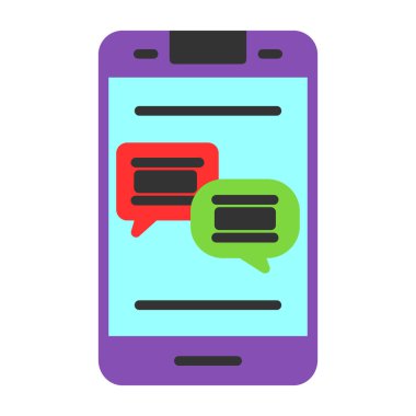 Grafik düz konuşma baloncukları simgesi, vektör illüstrasyonu