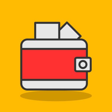 wallet icon, vector illustration simple design