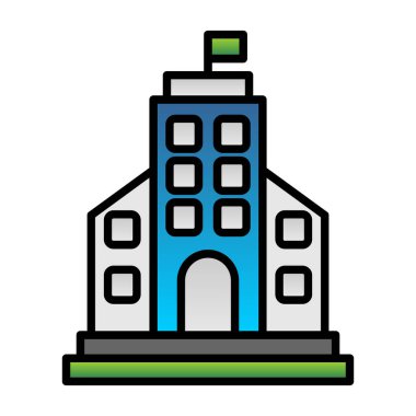 bina simgesi, basit vektör illüstrasyonu