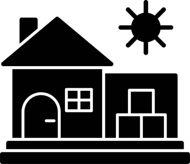 Ev vektör tasarımı. Ev düz simgesi 