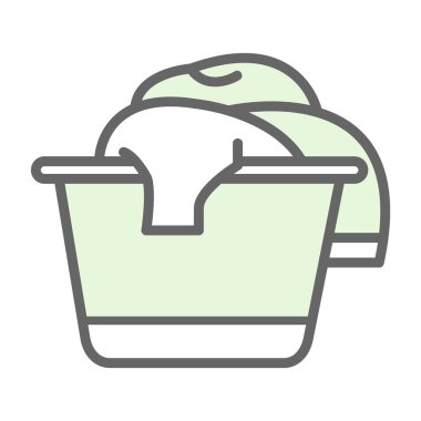 düz çamaşır sepeti vektör çizimi tasarımı