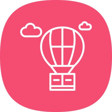 Hava balonuna çarptı. Web simgesi basit illüstrasyon