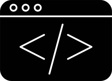 Kod işareti. Kodlama simgesi. vektör illüstrasyonu