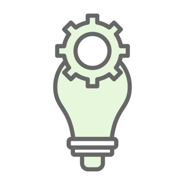 Dişli simgesi olan ampul, vektör illüstrasyon grafik tasarımı