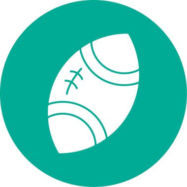 Düz stil rugby topu simgesi