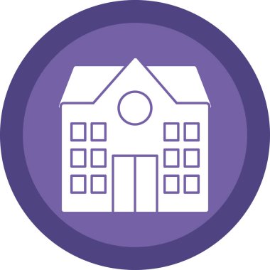 okul binası ikon vektör illüstrasyonu 