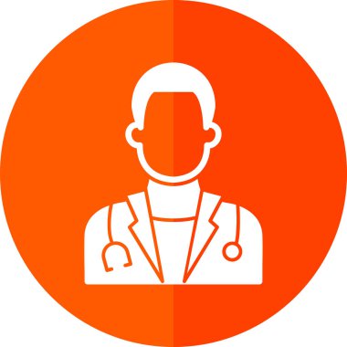 Turuncu Doktor simgesi vektör illüstrasyonu basit tasarım