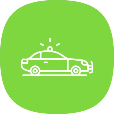 Polis arabası simgesi, vektör illüstrasyonu