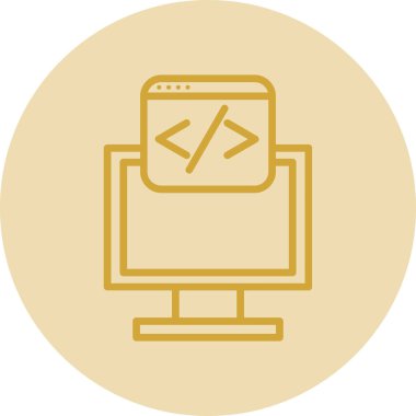 Masaüstü bilgisayarının web simgesi, vektör illüstrasyonu