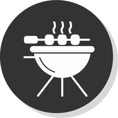 Barbekü. Web simgesi basit illüstrasyon