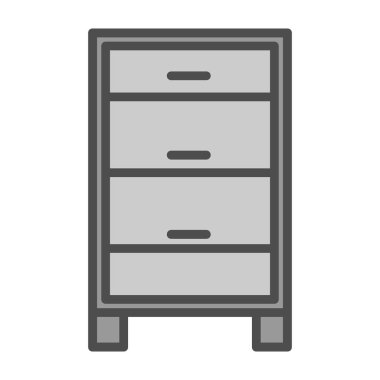 Çekmeceler, mobilya simgesi, basit illüstrasyon 