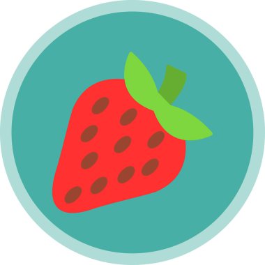 Çilek simgesi, vektör illüstrasyonu basit tasarım