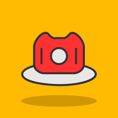 Şapkalı bir kameranın vektör illüstrasyonu