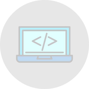 kod programlama web simgesi basit illüstrasyon 