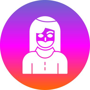 Sakallı kadın simgesi, vektör illüstrasyonu