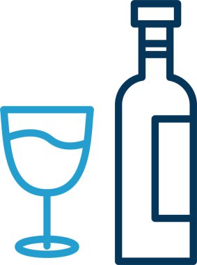 alkollü içecek ikonu ana hatlarıyla doldurulmuş