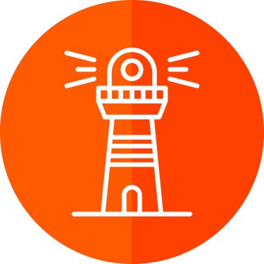 deniz feneri web simgesi, vektör illüstrasyonu 