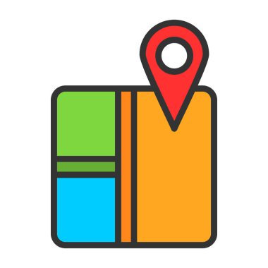 harita pin konumu simgesi düz biçimli