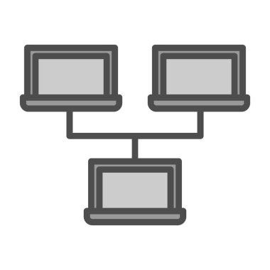 Yerel ağ simgesi, vektör illüstrasyonu basit tasarım