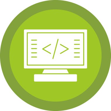 Kod işareti. Kodlama simgesi. vektör illüstrasyonu