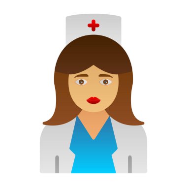 Hemşire hanım. Web simgesi basit illüstrasyon 