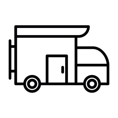 Camper van simge vektör çizim