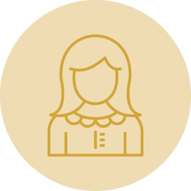 kız düz simgesi, vektör illüstrasyonu