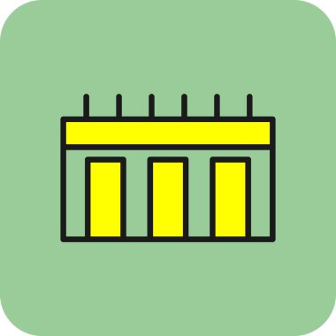 Bina. Web simgesi basit illüstrasyon