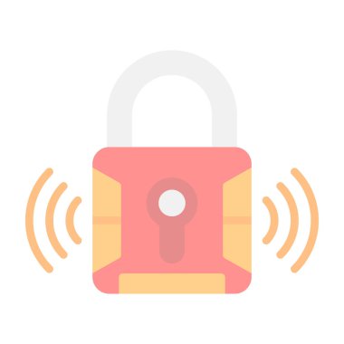 Akıllı kilit simgesi, vektör illüstrasyonu