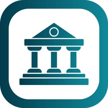 Banka binası. Web simgesi basit illüstrasyon