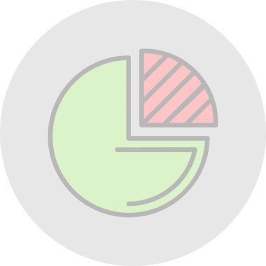 Pasta grafiği simgesinin vektör çizimi 