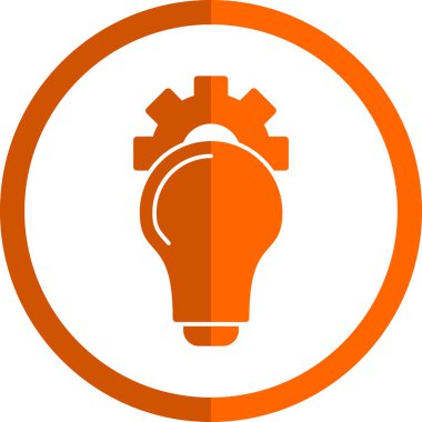 dişli ampul düz yuvarlanmış vektör simgesi