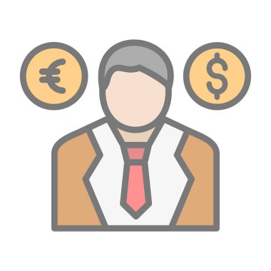 İşadamı Doları simge vektör çizim ile